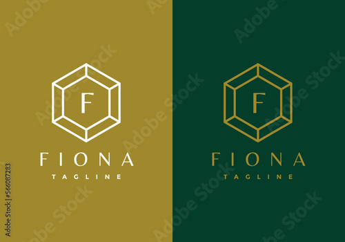 Premium monogram letter F initials logo. Universal symbol icon vector design. Luxury Jewellery logotype.