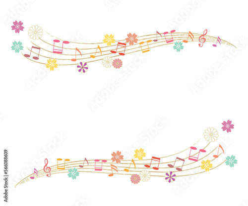 和風の音符フレーム