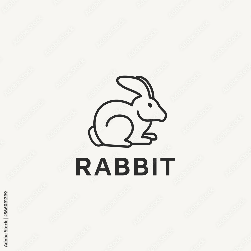 rabbit bunny logo design with line art style 2 rabbit bunny logo design with line art style 2