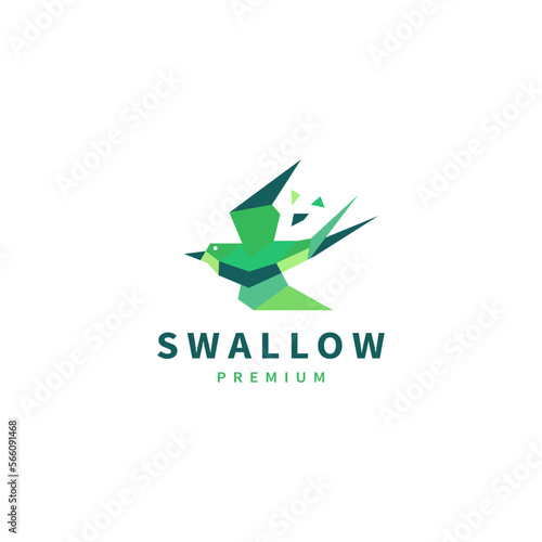 swallow bird vector logo design illustration with geometric style 2