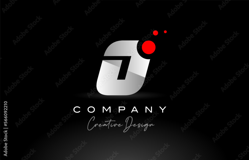 O alphabet letter logo with red dot and black and white color. Corporate creative template design for company and business