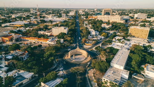 city aerial view of Merida Yucatan Mexico  photo