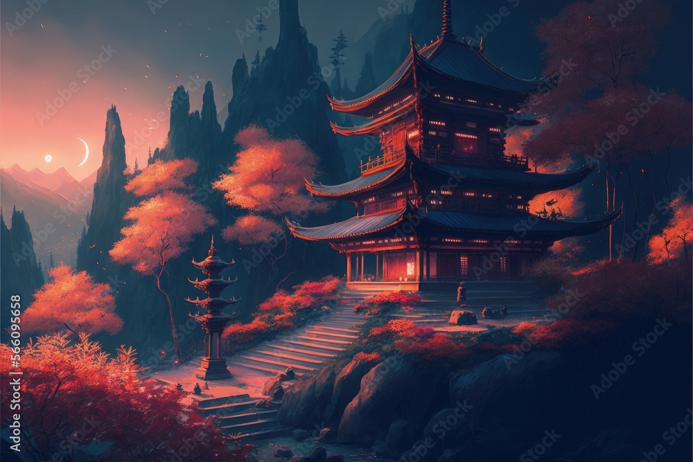Japanese Anime Temple Wallpapers - Wallpaper Cave