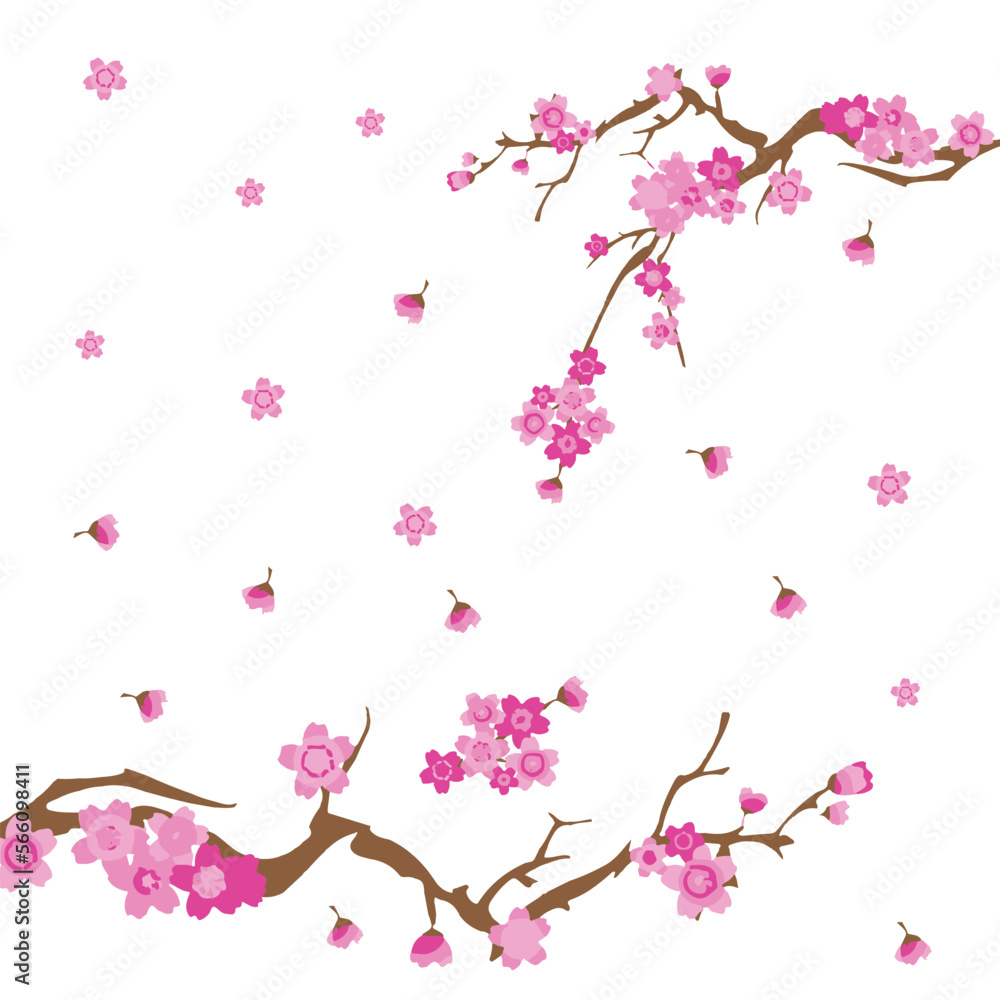 Simple pink cherry blossom vector background Simple pink cherry blossom vector background