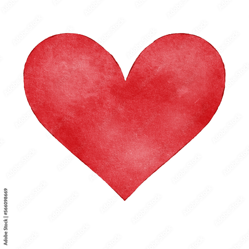 Watercolor red heart clipart