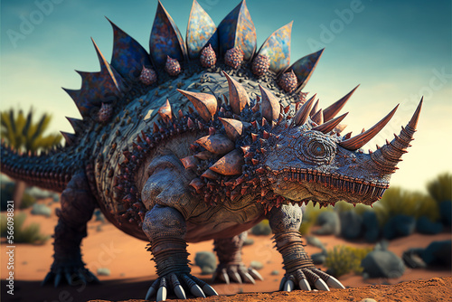 Stegosaurus illustrations. Generative AI