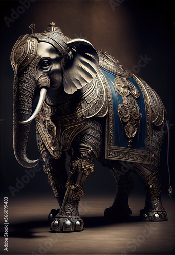 big black elephant with armor © Welisson