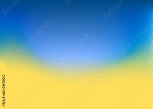 Abstract blurred gradient mesh background in blue and yellow colors of national flag of Ukraine. Poster or banner template. Easy editable soft colored vector illustration without transparency.