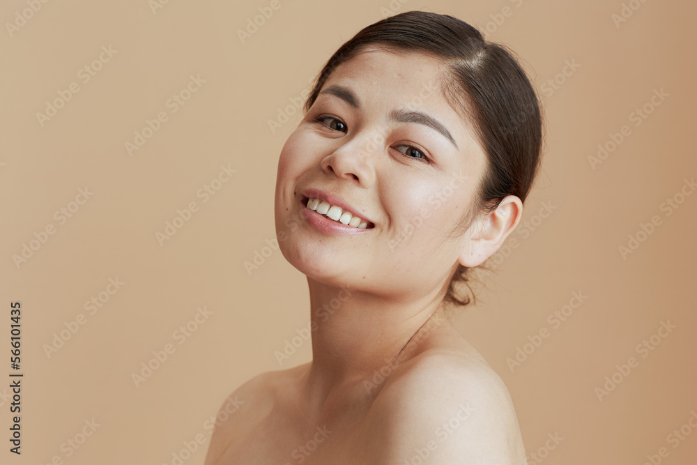 Portrait of modern asian female looking in camera Portrait of modern asian female looking in camera