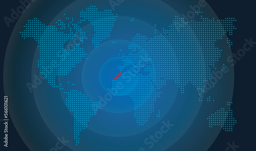 Morocco World Map stock illustration, dotted map in futuristic style