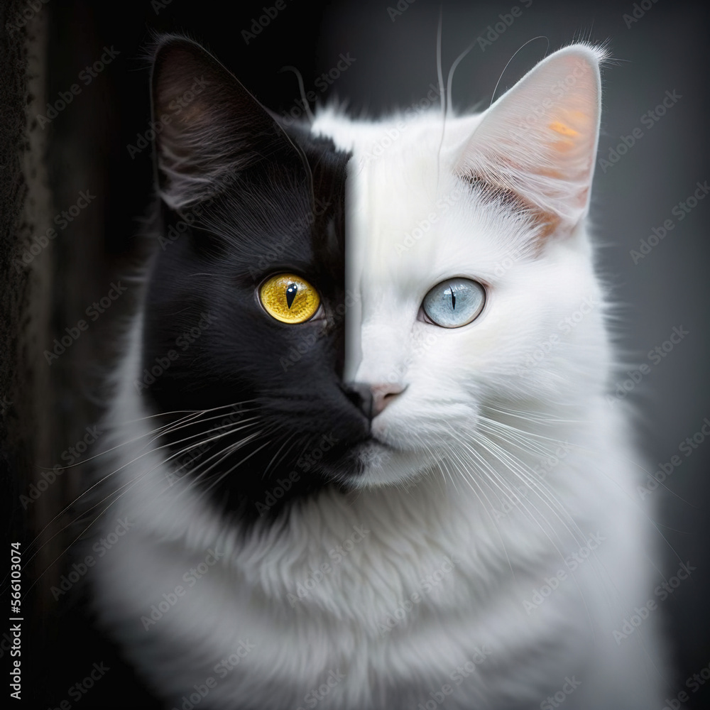 black and white cat