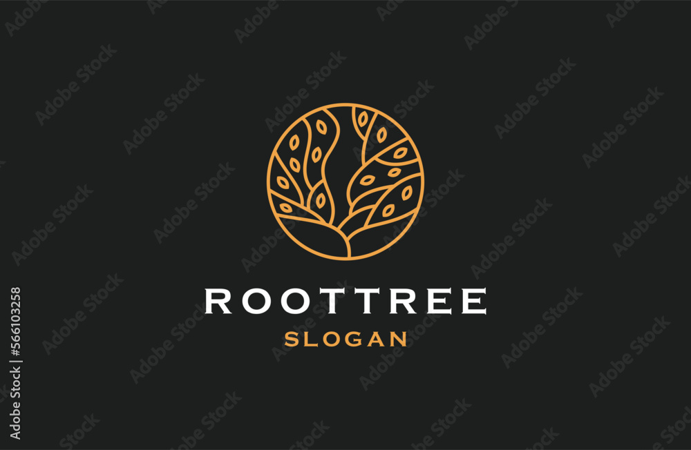 Root Tree vector icon. Nature tree vector illustration logo design.