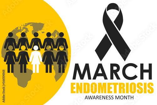 Vector illustration on the theme of Endometriosis awareness month observed each year during March. 
