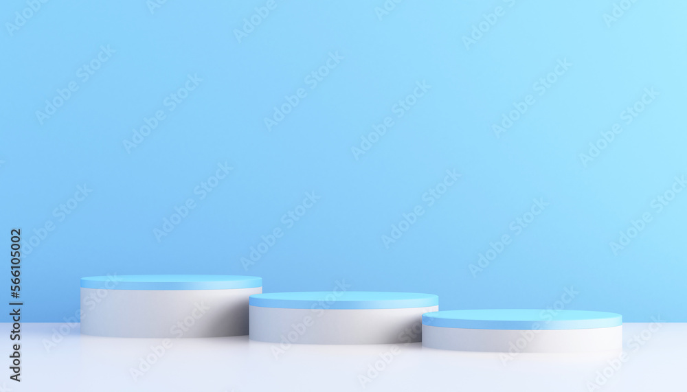 3d blue and white product podium mockup with minimal abstract background ,3d rendering 3d blue and white product podium mockup with minimal abstract background ,3d rendering
