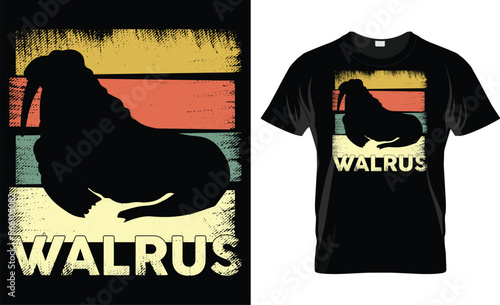 Retro Walrus T Shirt Design