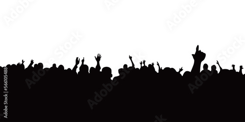 audience concert silhouette. people crowd in festival icon, sign and symbol.