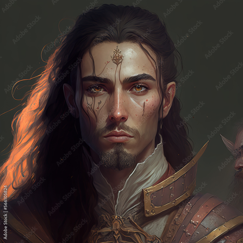 Man Portrait, DnD character portrait, dungeon and dragons avatar rpg ...
