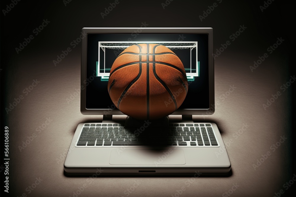 Digital illustration about basketball and sports. Generative AI. Digital illustration about basketball and sports. Generative AI.
