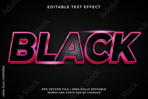 Black pink cinema 3d editable text effect