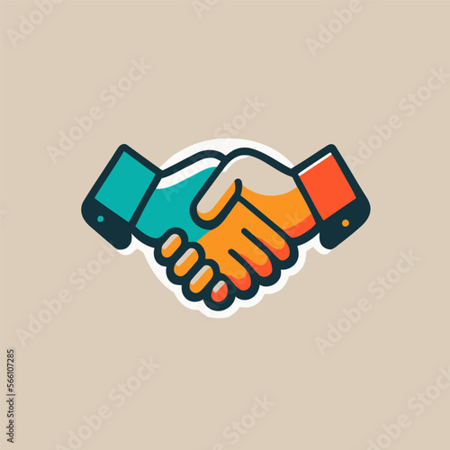 hand shake logo, handshake icon design template simple flat vector