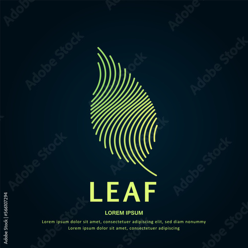 simple logo leaf Illustration in a linear style. Abstract line art green leaf Ecology Logotype concept icon. Vector illustration suitable for organization, company, or community. EPS 10