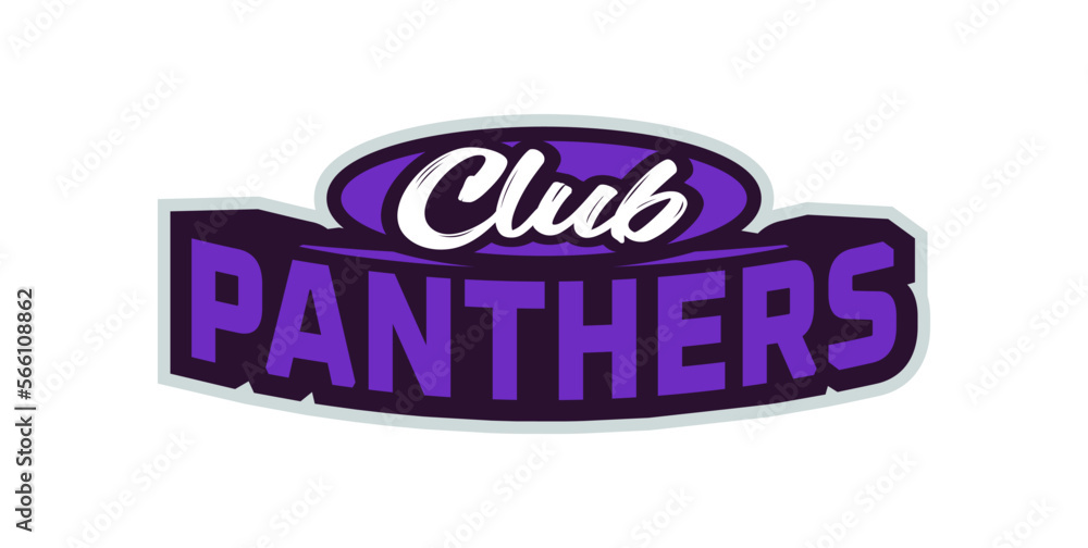 Bold sports font for panther mascot logo. Text style lettering for esport, mascot logo, sport team, college club. Vector illustration isolated on background