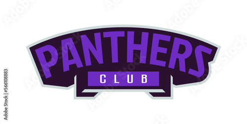 Bold sports font for panther mascot logo. Text style lettering for esport, mascot logo, sport team, college club. Vector illustration isolated on background