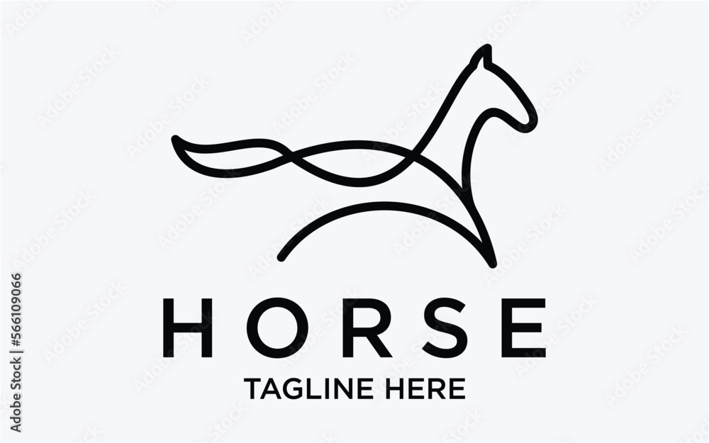Obraz premium horse logo line simple template circle