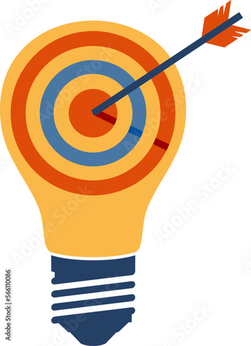 Light bulb with arrow targets inside