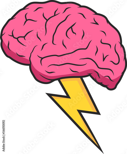 Brain with lightning bolt below