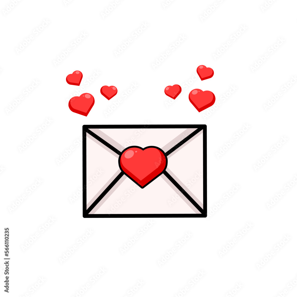 illustration vector graphic of cartoon love letter for valentine's day design element illustration vector graphic of cartoon love letter for valentine's day design element