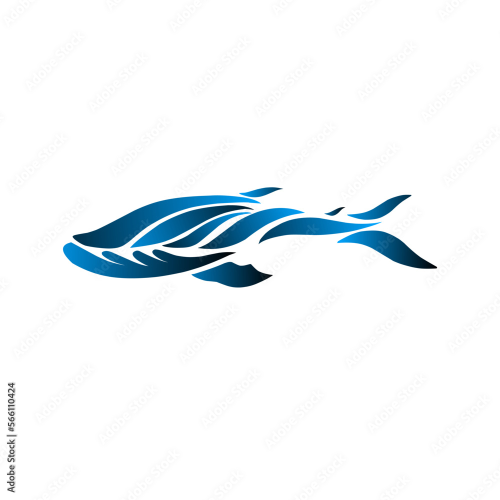 illustration vector graphic of abstract design draw whale
