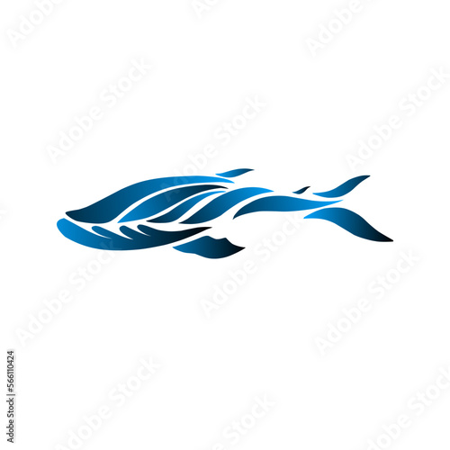 illustration vector graphic of abstract design draw whale