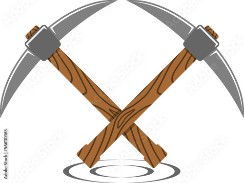 Mining axe with wood handle