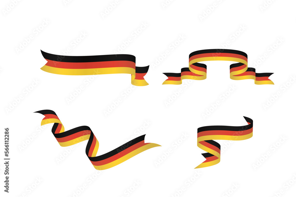 set of flag ribbon with palette colors of germany for independence day celebration decoration
