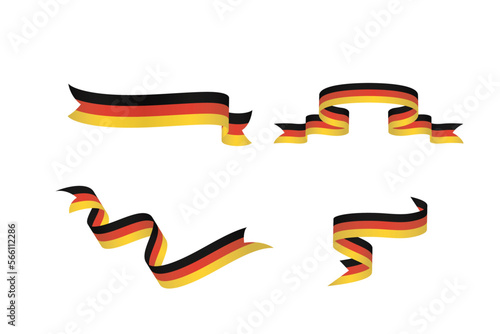 set of flag ribbon with palette colors of germany for independence day celebration decoration photo