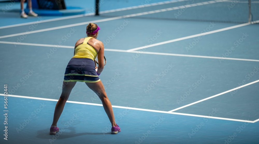Beautiful female athlete playing tennis. Amateur female tennis player hitting a forehand playing tennis summer