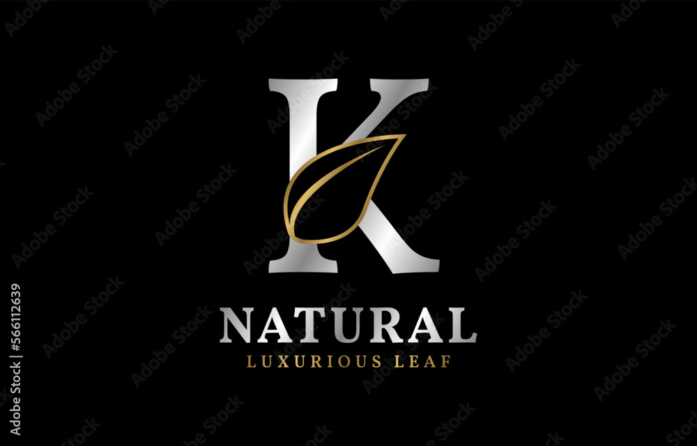 letter K natural luxurious leaf letter K natural luxurious leaf