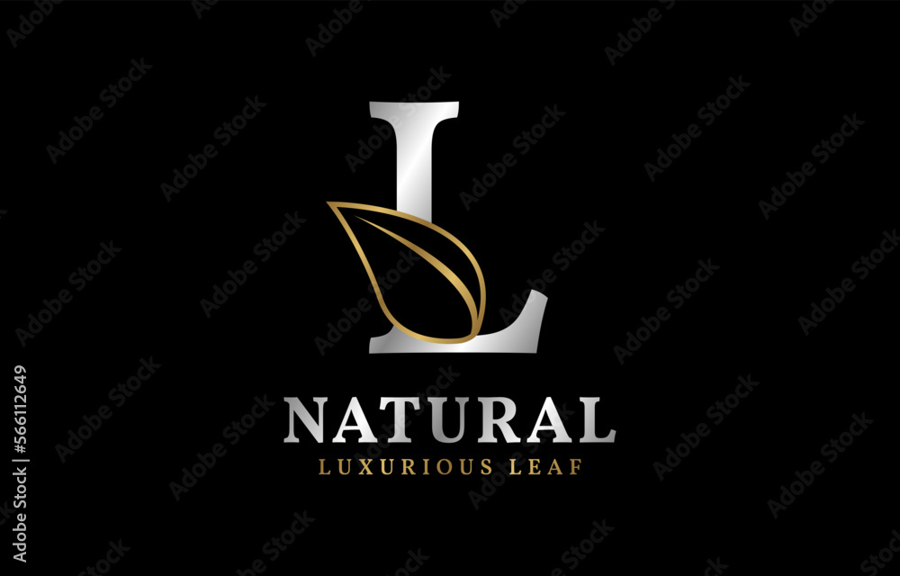 letter L natural luxurious leaf letter L natural luxurious leaf