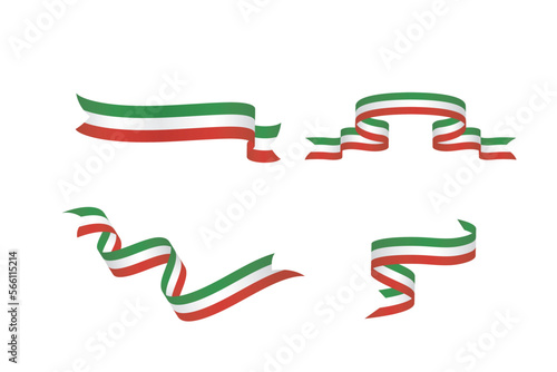 flag ribbon with palette colors of italy country for independence day celebration decoration
