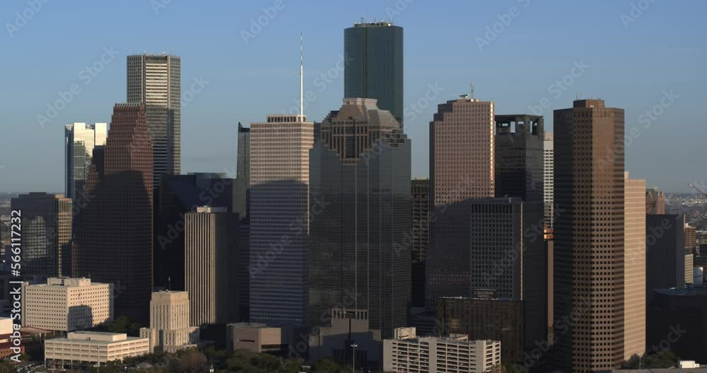 Aerial of downtown Houston skyscrapers Aerial of downtown Houston skyscrapers