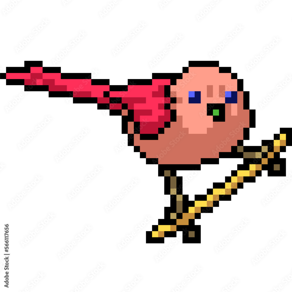 pixel art bird on skateboard