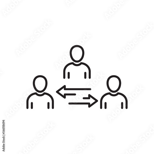 broker or mediator line icon on white