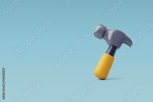 3d Vector Hammer, Construction and Maintenance Icon for Web Design.