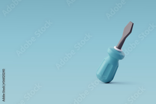 3d Vector Screwdriver, Construction and Maintenance Icon for Web Design.