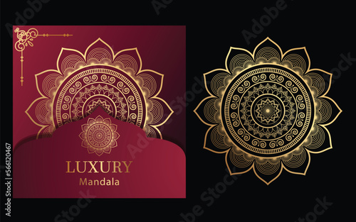 luxury ornamental mandala design background in gold color for yourself