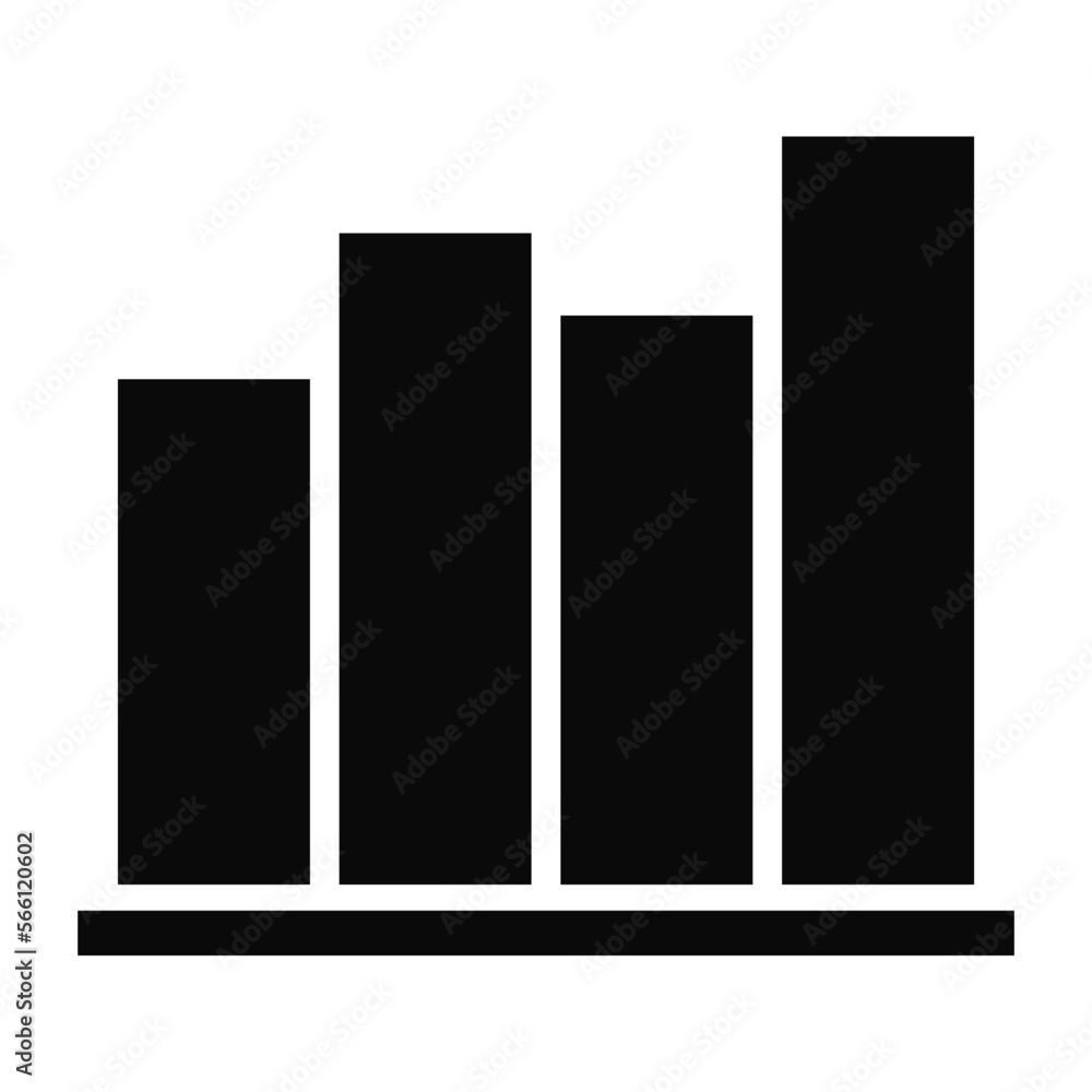 Business simple icon graph on black Business simple icon graph on black