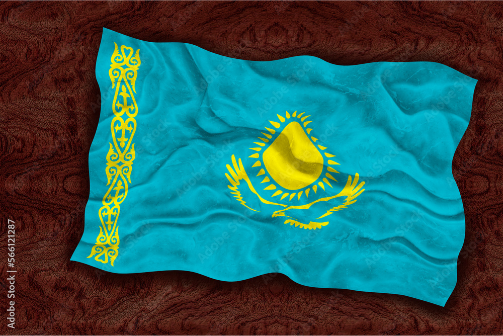National flag  of Kazakhstan. Background  with flag  of Kazakhstan