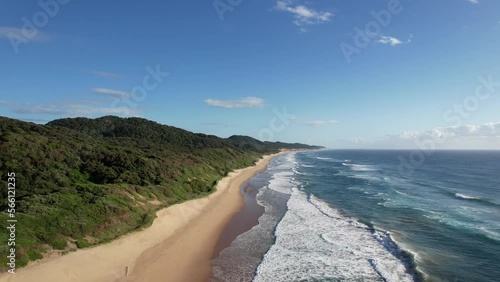 Aerial drone footage of Cave Vidal in the iSimangaliso Wetland Park, which is a world heritage site, South Africa.  photo