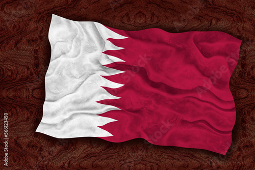 Fototapeta Naklejka Na Ścianę i Meble -  National flag of Qatar. Background  with flag  of Qatar.